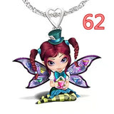 Fairy Princess Pendant Necklace 925 Silver Heart Jewelry
