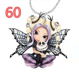 Fairy Princess Pendant Necklace 925 Silver Heart Jewelry