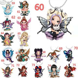 Fairy Princess Pendant Necklace 925 Silver Heart Jewelry