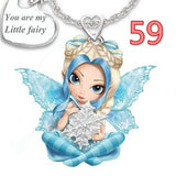 Fairy Princess Pendant Necklace 925 Silver Heart Jewelry