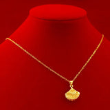 18K Small Skirt Fan Pendant Chain Jewelry for Women Mom
