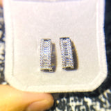 Sterling Silver Zircon Stone Earrings - Wedding Jewelry