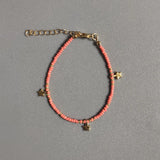Bohemian Bracelet with Star Pendant, Hand-made Beaded Design