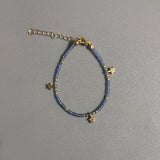 Bohemian Bracelet with Star Pendant, Hand-made Beaded Design
