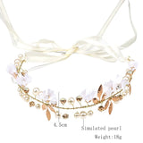 Flower Lace HairBand Tiara Pink Princess Simulated Pearl HairHoop Headwear