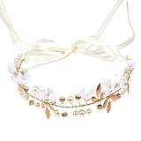 Flower Lace HairBand Tiara Pink Princess Simulated Pearl HairHoop Headwear
