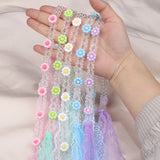 Flower Lace HairBand Tiara Pink Princess Simulated Pearl HairHoop Headwear