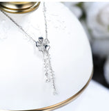 Flower Necklace Umbrella Pendant Tassel Earrings Gift