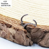 G23 Titanium Moon Nose Ring Inlaid With Zircon Multi-Color Piercing