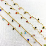 Glass Round Chain Charm Boutique Jewelry Making DIY Necklace Earrings Bra