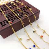 Glass Round Chain Charm Boutique Jewelry Making DIY Necklace Earrings Bra