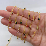 Glass Round Chain Charm Boutique Jewelry Making DIY Necklace Earrings Bra