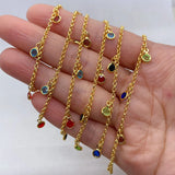 Glass Round Chain Charm Boutique Jewelry Making DIY Necklace Earrings Bra