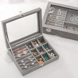 Velvet Ring Earrings Necklace Jewelry Display Organizer Box