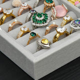 Velvet Ring Earrings Necklace Jewelry Display Organizer Box