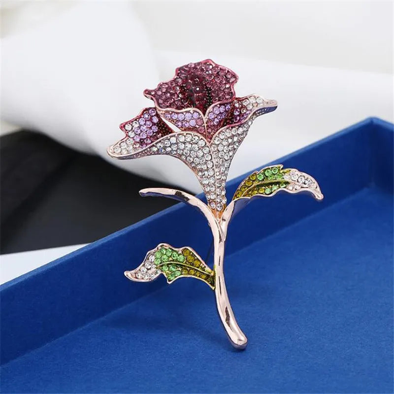 Crystal Flower Brooch Wedding Pins Enamel Brooch