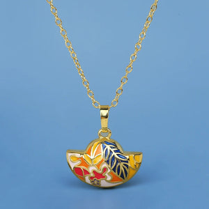 Colorful Enamel Leaf Necklace Ethnic Style Jewelry