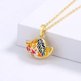 Colorful Enamel Leaf Necklace Ethnic Style Jewelry