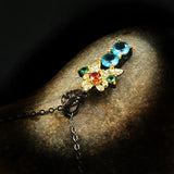 Golden Flower Zircon Pendant 925 Silver Clavicle Chain All-match Sweater