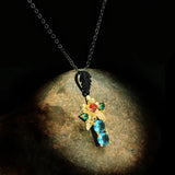 Golden Flower Zircon Pendant 925 Silver Clavicle Chain All-match Sweater