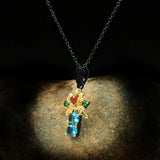 Golden Flower Zircon Pendant 925 Silver Clavicle Chain All-match Sweater