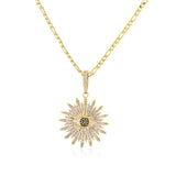 Gothic Evil Eye Charm Necklace Star Shape Cubic Zirconia Pendant