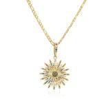 Gothic Evil Eye Charm Necklace Star Shape Cubic Zirconia Pendant