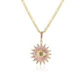 Gothic Evil Eye Charm Necklace Star Shape Cubic Zirconia Pendant