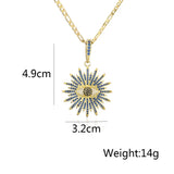 Gothic Evil Eye Charm Necklace Star Shape Cubic Zirconia Pendant