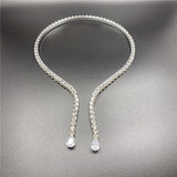 Crystal Hair Band Water Drop Pendant Bridal Headwear Rhinestone Headband