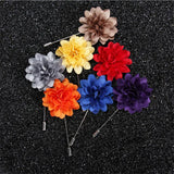 10Pcs Satin Cloth Inserted Flower Fabric Brooches Men Women Suits Lapel Pin