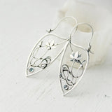 Lotus Women's Silver Earrings, Silver Plated Copper