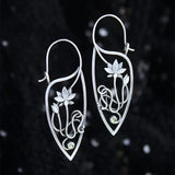 Lotus Women's Silver Earrings, Silver Plated Copper