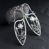 Lotus Women's Silver Earrings, Silver Plated Copper