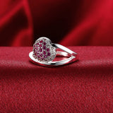 Pink Crystal Zircon Ring 925 Sterling Silver Size 8