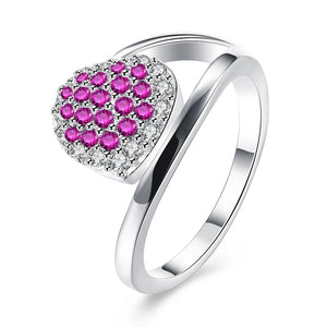 Pink Crystal Zircon Ring 925 Sterling Silver Size 8