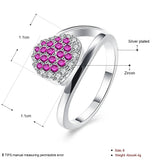 Pink Crystal Zircon Ring 925 Sterling Silver Size 8
