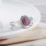 Pink Crystal Zircon Ring 925 Sterling Silver Size 8