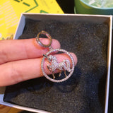 High Round Unicorn Earrings Zircon Temperament Personality Ladies Earrings