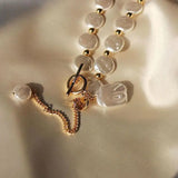 Pearl Choker Necklace Chain Wedding Party Jewelry