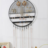 Metal Grid Shape Earring Holder Wall Mounted Jewelry Organizer