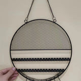 Metal Grid Shape Earring Holder Wall Mounted Jewelry Organizer