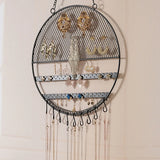 Metal Grid Shape Earring Holder Wall Mounted Jewelry Organizer