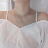 Japanese Moon Pendant 925 Silver Necklace Sweater Chain