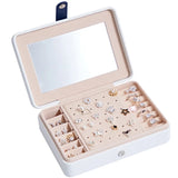 Jeweler Box Earring Ring Necklace Storage Case Mirrored Display Holder