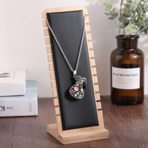 Bamboo Suede Necklace Holder Stand