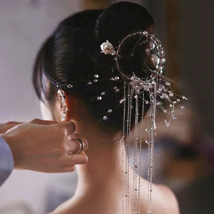 Chinese Bridal Hairpin Wedding Headdress Tassel Hair Ring Hair Accessories