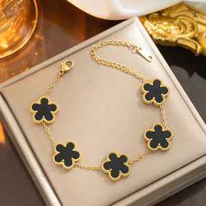 Four Leaf Clover Pendant Bracelet Set