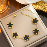Four Leaf Clover Pendant Bracelet Set