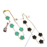 Four Leaf Clover Pendant Bracelet Set